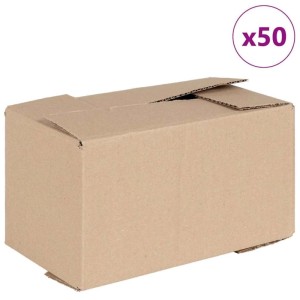 vidaXL Faltbox mit Speicher 50 Stk Natur 24 x 13 x 13 cm Karton 4106565