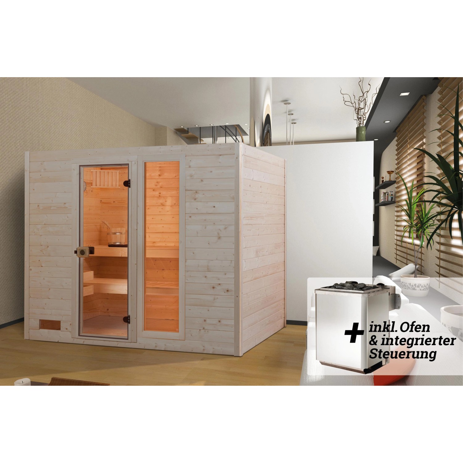 Weka Massivholz-Sauna Valida 4 Sparset 9 kW K integ. Steuerung günstig online kaufen