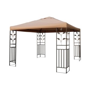 Lex Metallpavillon 3x3 m Pavillon Pergola Gartenpavillon Partyzelt Festzelt Stabil Taupe