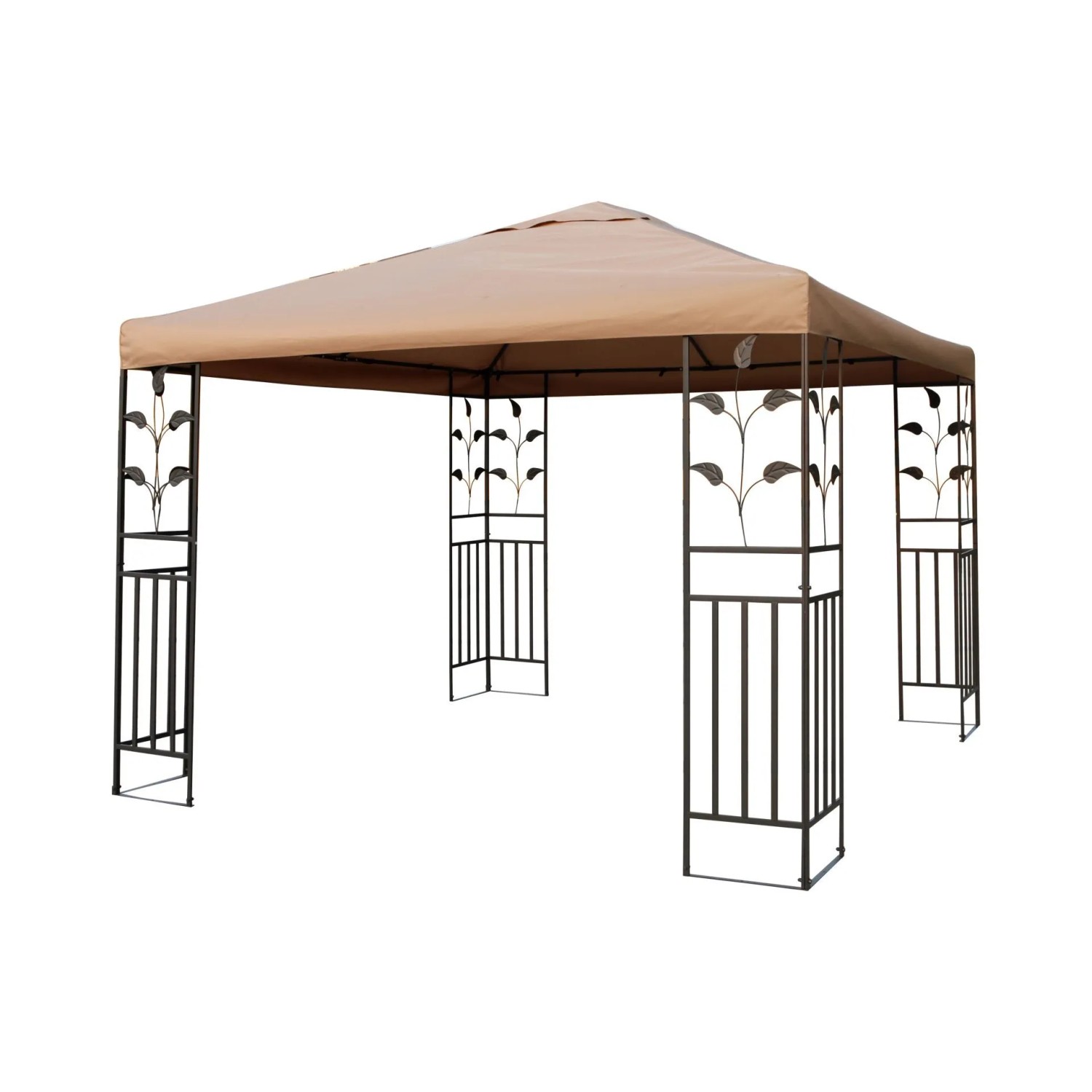 Lex Metallpavillon 3x3 m Pavillon Pergola Gartenpavillon Partyzelt Festzelt Stabil Taupe