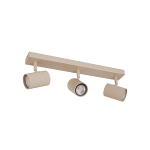 Lindby Kardis Strahler, 3-flammig, creme, aus Aluminium. Moderner Spot für Flur und Wohnraum.