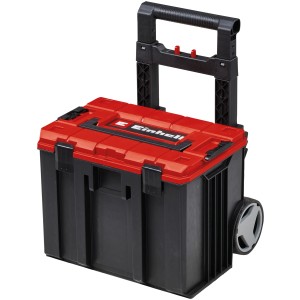 Einhell E-Case L Werkzeugkoffer mit Rollen und Teleskopgriff, rot/schwarz.