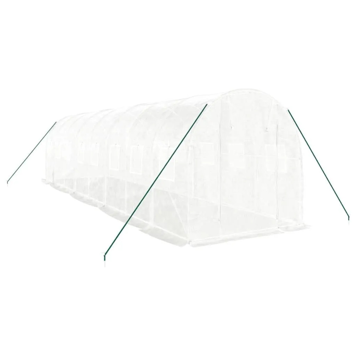 vidaXL Gewächshaus mit Stahlrahmen Weiß 16 m² 8x2x2 m 3188030_3