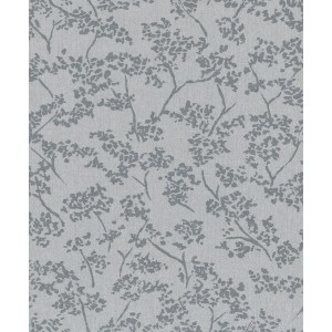 Schöner Wohnen Vliestapete mit Ästen in Grau und Silber.