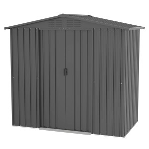Tepro Metallgerätehaus Flex Shed Medium, 201,8x182,5x118,6 cm, anthrazit. Gerätehaus aus Stahlblech mit Schiebetüren.