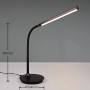 Schwarze LED-Tischleuchte Toro mit flexiblem Arm, dimmbar und mit einstellbarer Lichtfarbe.