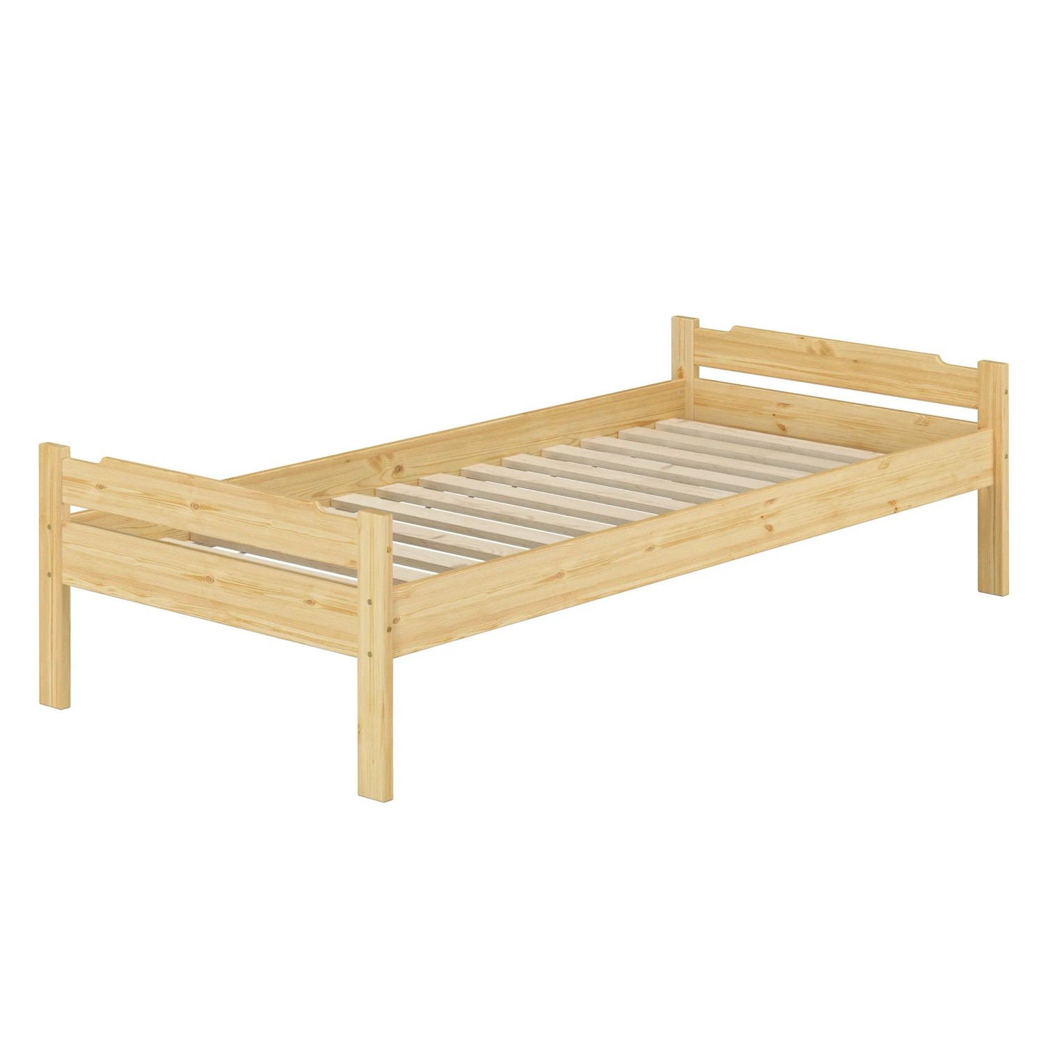 Erst-Holz Robustes Holzbett Einzelbett Kiefer Massiv 90 x 200 cm Modell 31 Rollrost inkl.