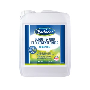 Bactador Geruchs- und Fleckenentferner Konzentrat, 5 Liter Kanister für effektive Reinigung.