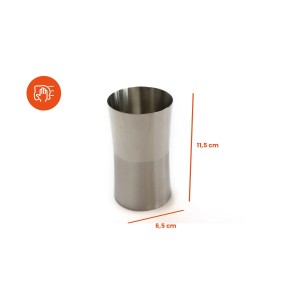Bagnoxx Zahnputzbecher aus Edelstahl, silberfarben, zur Zahnbürstenaufbewahrung, 6,5x11,5cm.