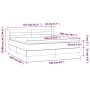 vidaXL Boxspringbett hellgrau 160x200cm mit Matratze, Maße