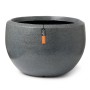 Anthrazitfarbener Capi Pflanztopf Kugel Granite, Ø 67 cm, für Innen- und Außenbereich.
