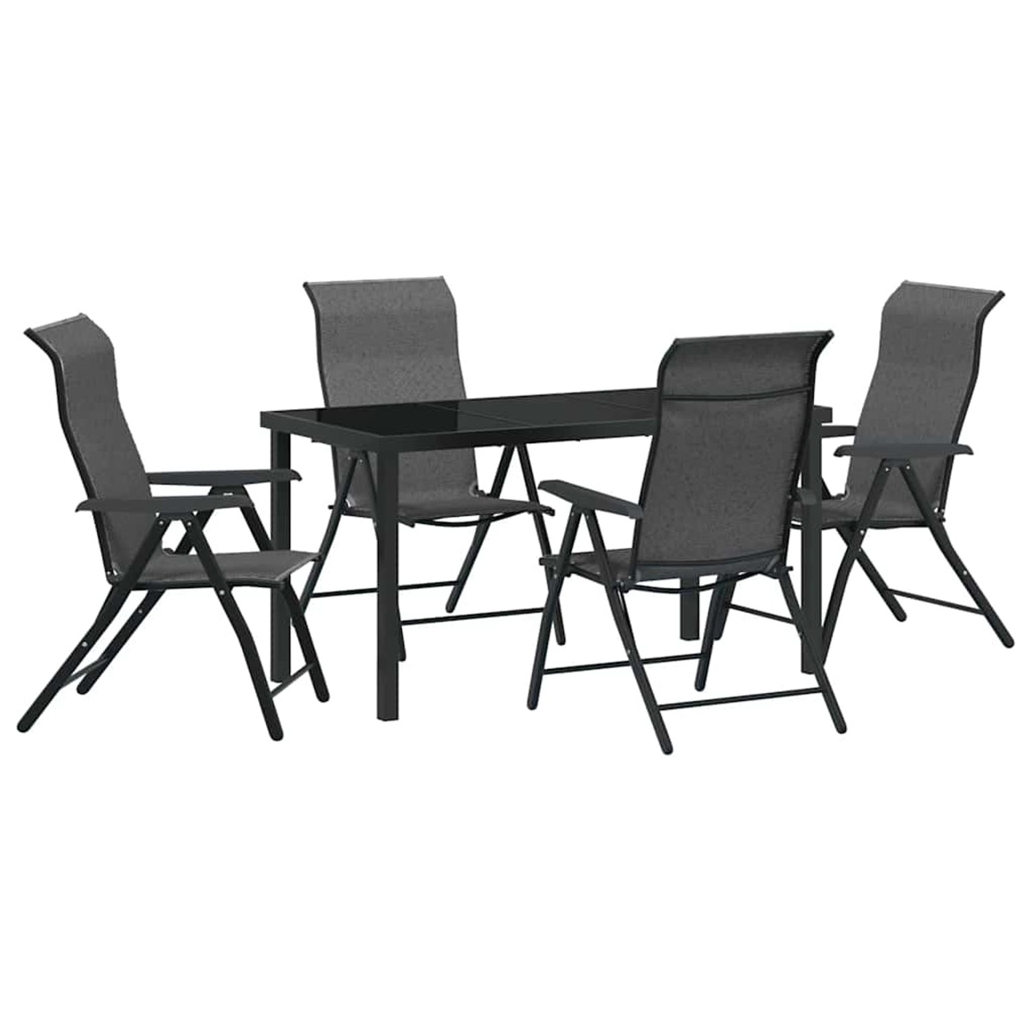 vidaXL Garten Essgruppe Höhenverstellbar 5-Tlg Grau Poly Rattan 3379277 günstig online kaufen