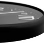 Detailaufnahme: Schwarze Wall-Art Wanduhr Modern, Ø 38,5 cm. Zeitloses Design für Wohnraum.