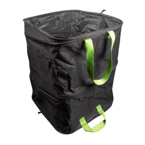 Windhager Gartenabfallsack Square, 180 l, mit grünen Tragegriffen für Gartenabfälle.