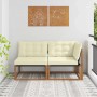 vidaXL Mittel- und Ecksofa mit Kissen 2 Stück Natur Massivholz Akazie 900649_2