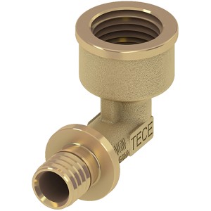 Teceflex Winkelübergangsmuffe 16 mm x Rp 1/2 aus Siliziumbronze für Gewindefittings.