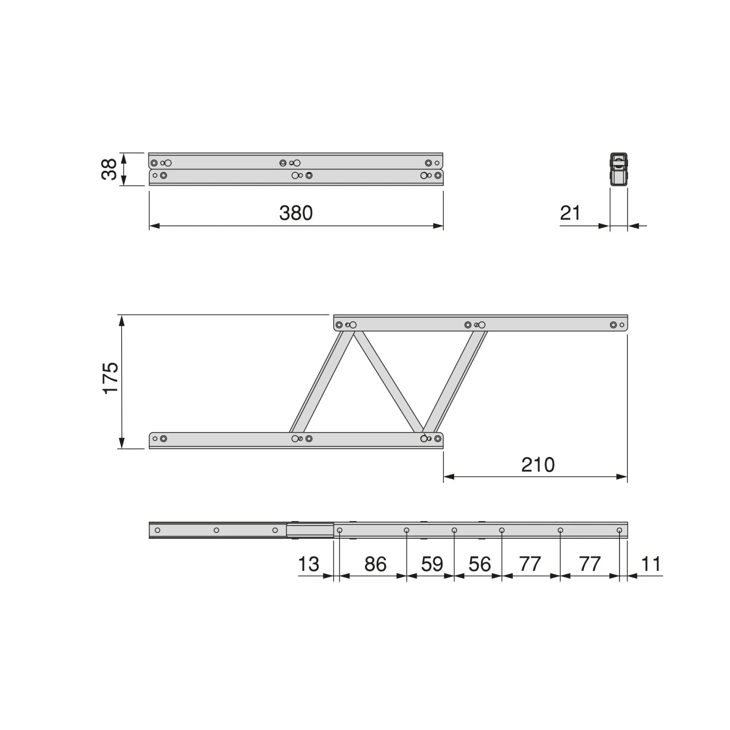 Emuca Satz Couchtisch Hebemechanismus-Set Ermöglicht das Anheben des Tisches um 135 mm Stahl Schwarz Lackiert_5