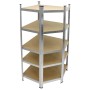 Eckregal Werkstattregal mit 5 MDF-Platten, 180x70x40 cm, bis 750 kg Traglast.