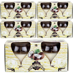 HS Candle Duftkerzen Creation 10er Pack Vanille Cocos im Karton.