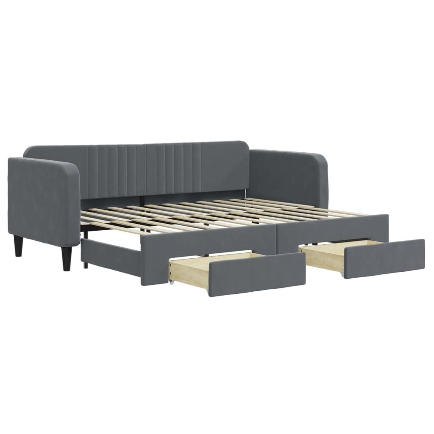 vidaXL Tagesbett Ausziehbar mit Schubladen Dunkelgrau 80x200 cm Samt 319710 günstig online kaufen