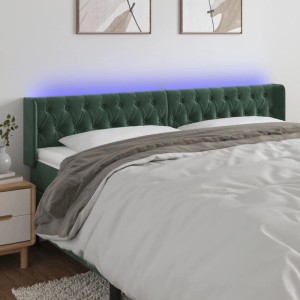 vidaXL LED Kopfteil Dunkelgrün 183x16x78/88 cm Samt 3123635