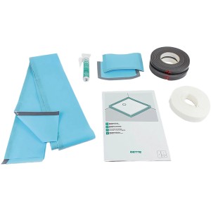 Bette Dichtsystem für Badewanne, Komplettset mit Dichtbändern, Dichtstoff und Zubehör für wasserdichte Installation.