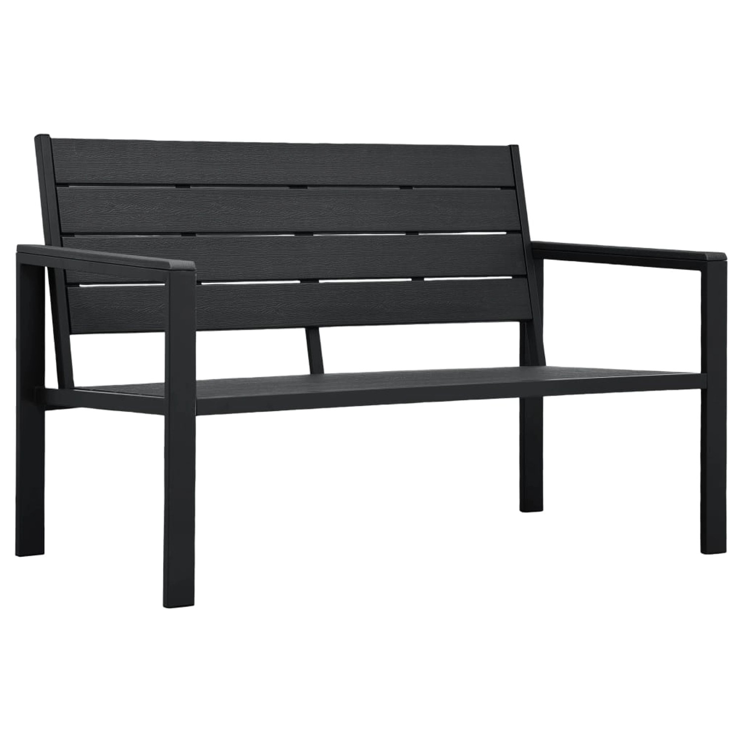 furnicato Gartenbank 120 cm HDPE Schwarz Holz-Optik günstig online kaufen
