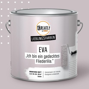 CREATE! by OBI Wandfarbe Eva Fliederlila, matte Innenfarbe im Farbeimer.