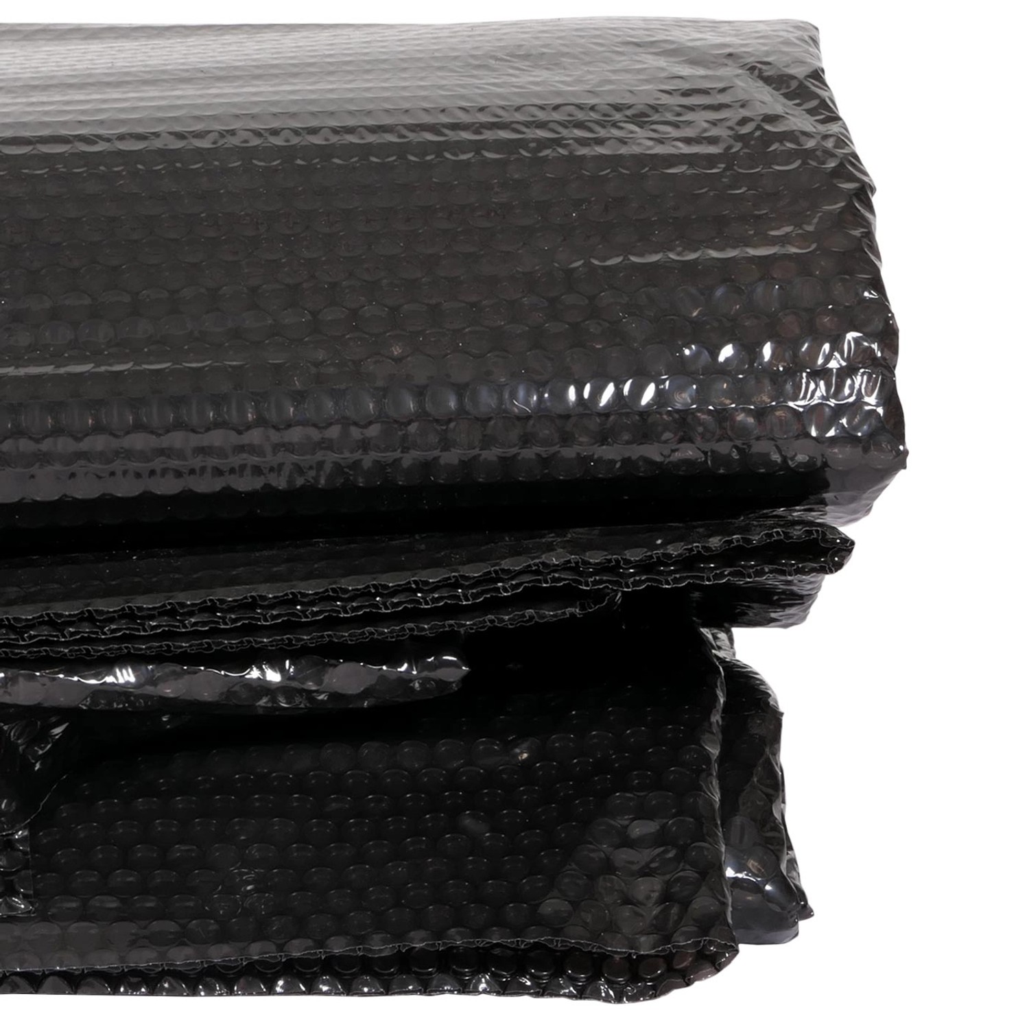 Schwarze MCW Pool Abdeckung 400µm oval für Pools 7,31x3,65m, aus Polyethylen.