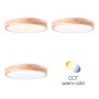 LED-Deckenleuchte Slimline, Ø 34cm, Holz/Weiß, verschiedene Lichtfarben
