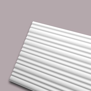 Weißes NOEL & MARQUET CALANDO 3D Wandpaneel mit gerillter Oberfläche.