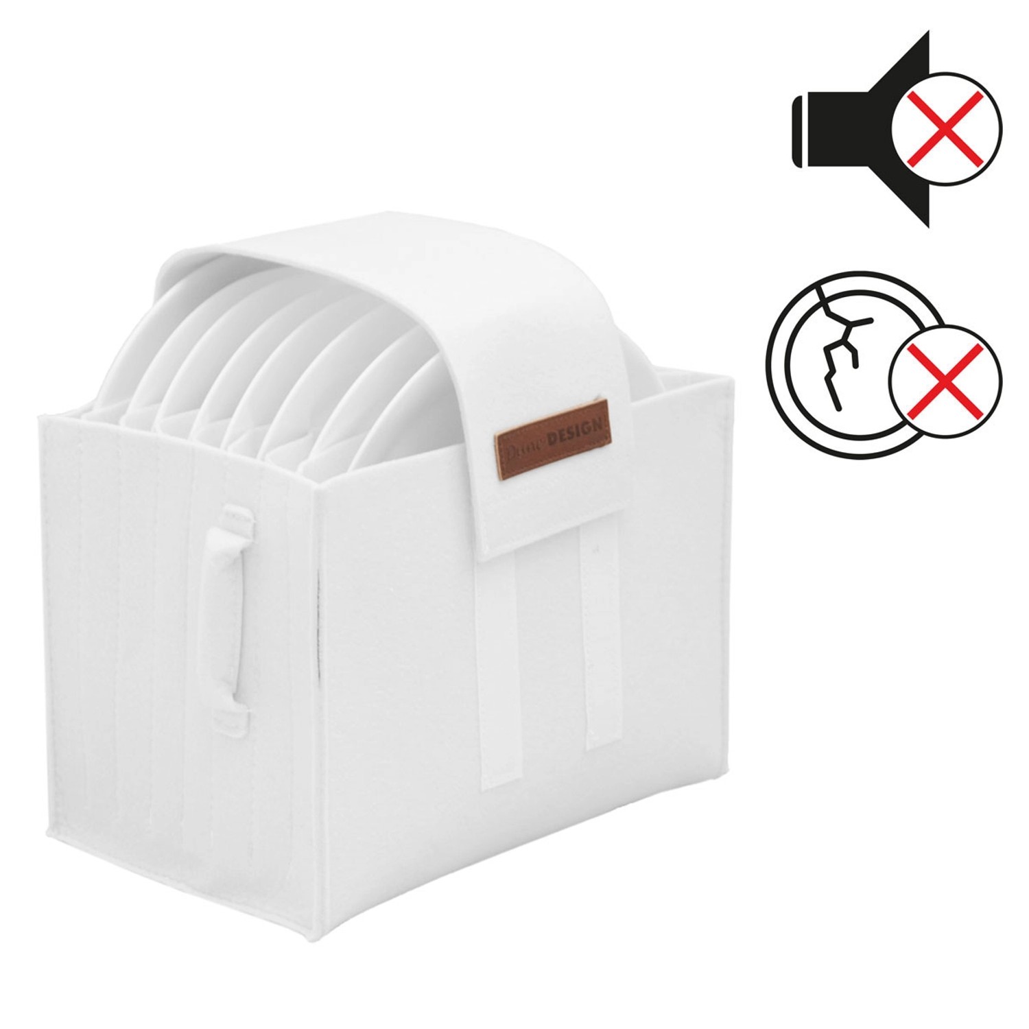 DuneDesign 2er Set Filz Teller- und Tassenhalter in Grau für Camping & mehr.