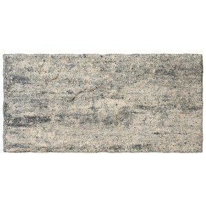 Diephaus Terrassenplatte Lynn, weiß-schwarz, 48x24x3 cm. Gehwegplatte mit gewellter Struktur.