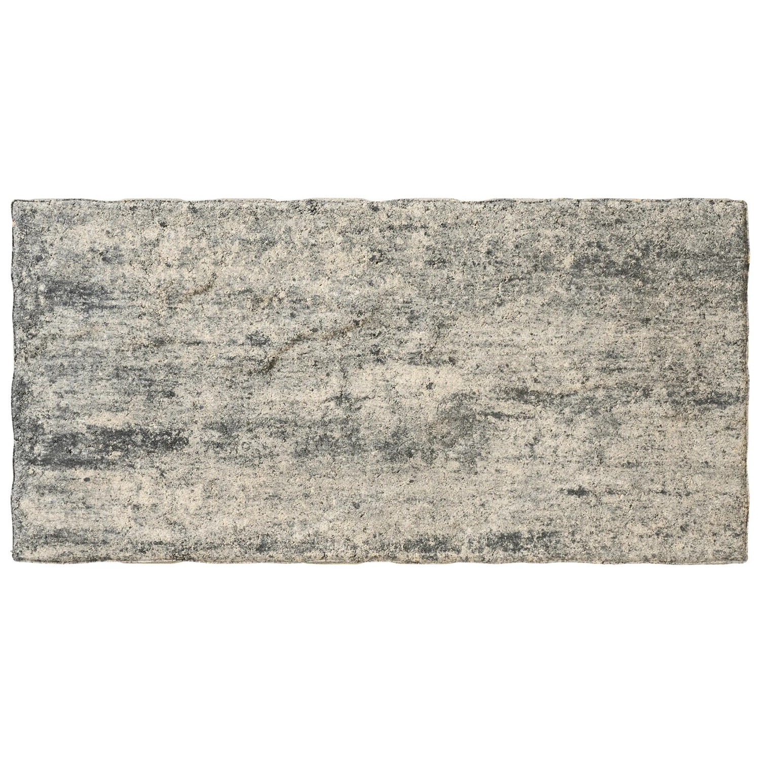 Diephaus Terrassenplatte Lynn, weiß-schwarz, 48x24x3 cm. Gehwegplatte mit gewellter Struktur.