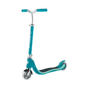 Globber Flow 125 Lights Tretroller 125 mm ABEC 9 Höhenverstellbar LED-Leuchtrollen Türkis