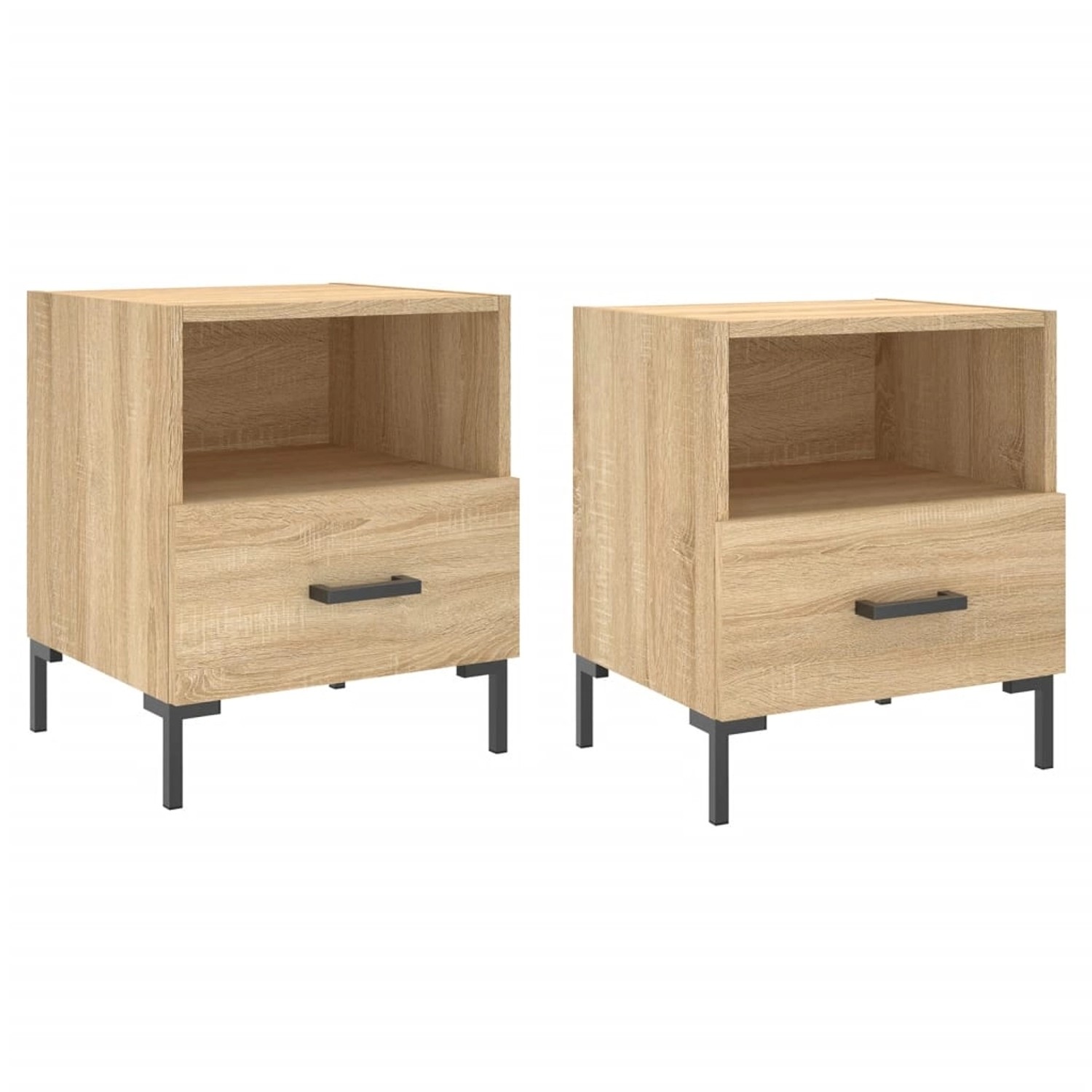 vidaXL Nachttische 2 Stk Sonoma-Eiche 40x35x47,5 cm Holzwerkstoff Modell 4 günstig online kaufen