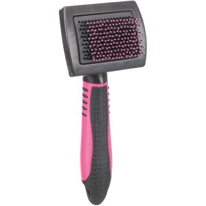 Trixie Softbürste für Katzen mit Noppen, Kunststoff, pink/schwarz, 7x16cm.