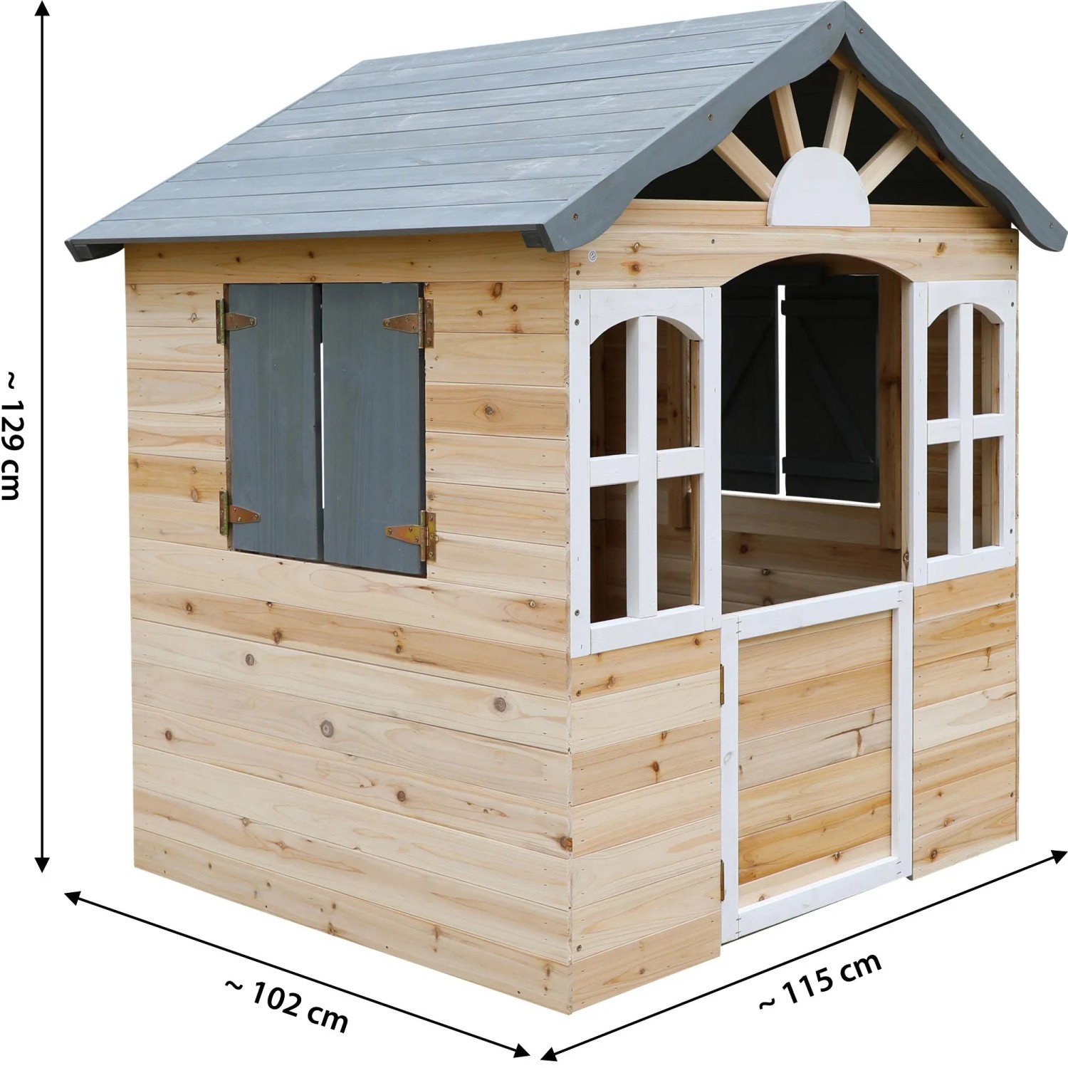 Dobar Spielhaus Bunt aus Holz 115 x 102 x 125 cm Anthrazit FSC®_5