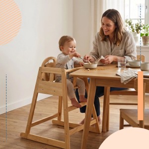 Relaxdays Kinderhochstuhl Kiefernholz Natur 5-Punkt-Gurt Stabil 76 cm x 48 cm x 49,5 cm 4,1 kg
