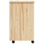 vidaXL Rollcontainer mit Schubladen MOSS Klarlack 34 x 39 x 65,5 cm 42032400_6