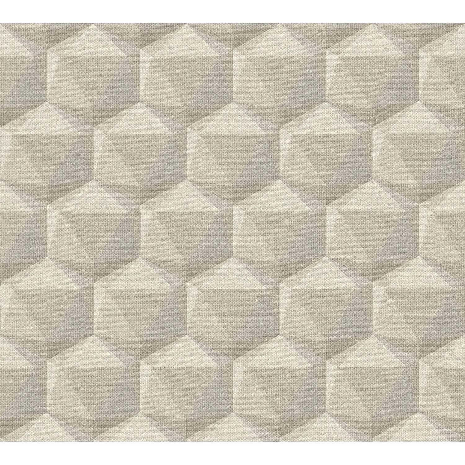 PROFHOME 387485-GU Grafik Tapete Retro Matt Creme Elfenbein Beige-Grau 0,53 günstig online kaufen