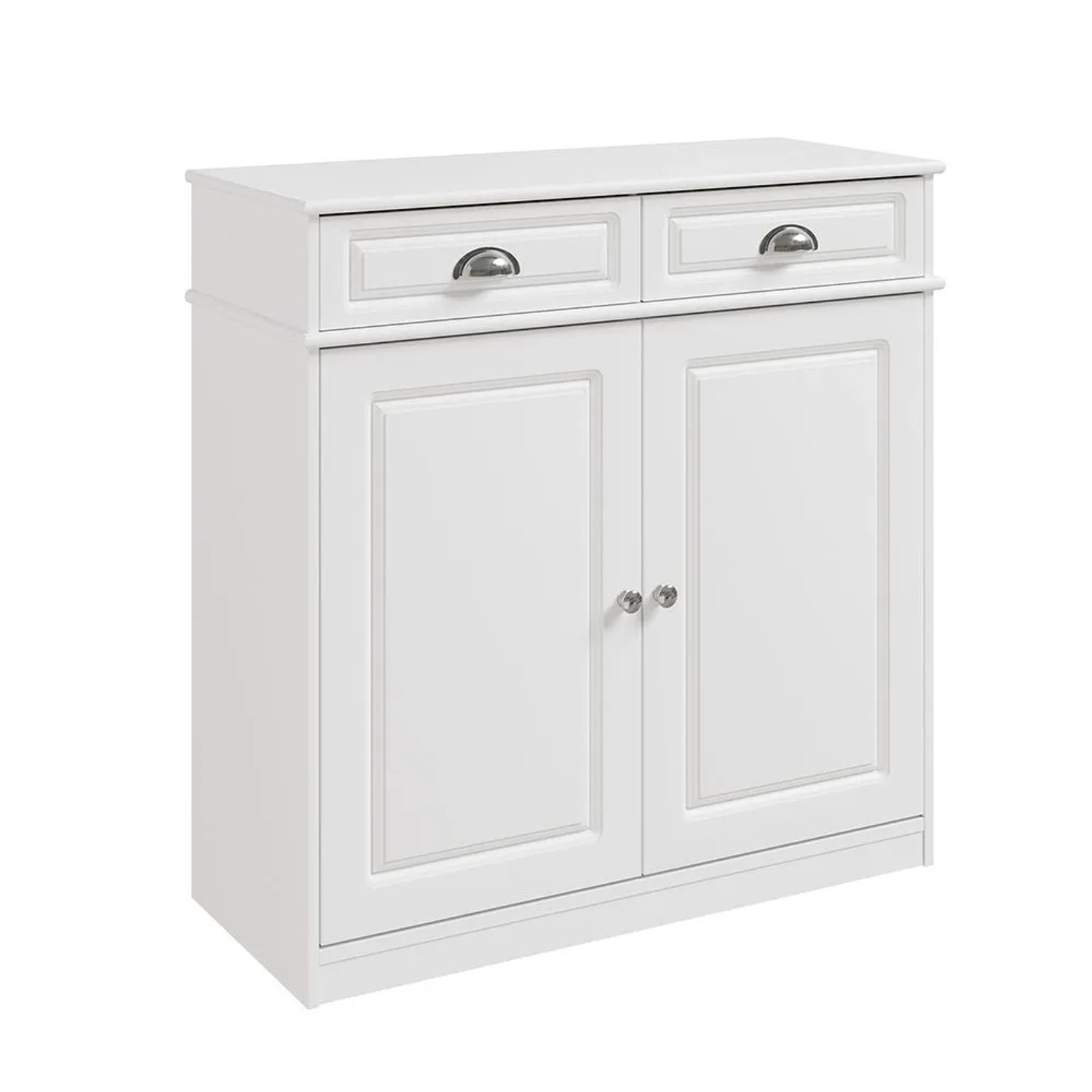 SoBuy Sideboard mit 2 Schubladen Schuhschrank Schuhkommode 80x82x35cm Weiß FSB104-W
