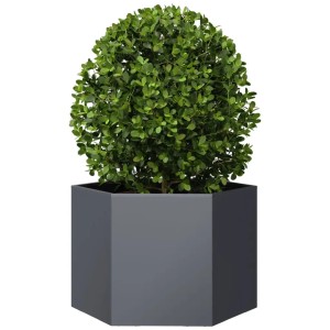 vidaXL Pflanzkübel Anthrazit Sechseckig 69x60x45 cm Stahl 851124