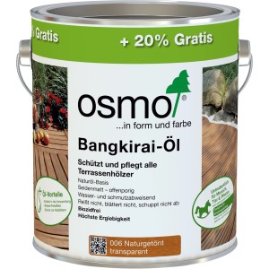 Dose Osmo Bangkirai-Öl 3 l, naturgetönt transparent für Holzterrassen und Gartenmöbel.