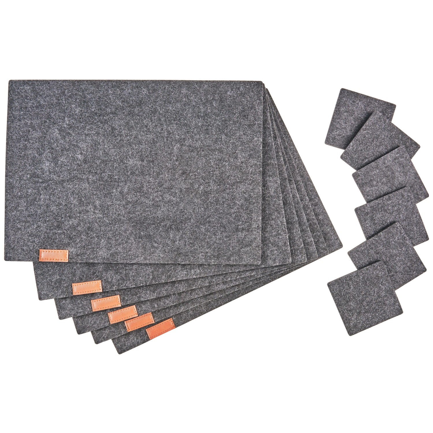 Mömax Tischset Felt in Dunkelgrau 12 Stk.