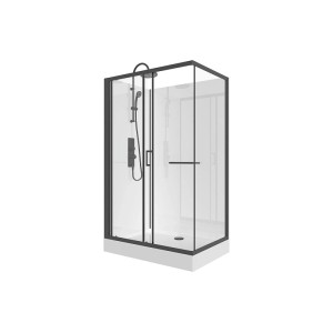 Vente-unique Duschkabine Zodani Schwarz  Weiß 110 cm
