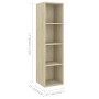 VidaXL TV-Schrank-Set, 4-teilig, Sonoma-Eiche, Holzwerkstoff, bestehend aus zwei hohen und zwei niedrigen Schränken.