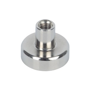 Fix-o-moll Topfmagnet Neodym, 16mm Durchmesser, mit Gewindebuchse für Haushaltshelfer.