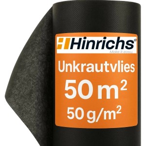 Rolle Hinrichs Unkrautvlies, 50m Gartenvlies gegen Unkraut, schwarz.