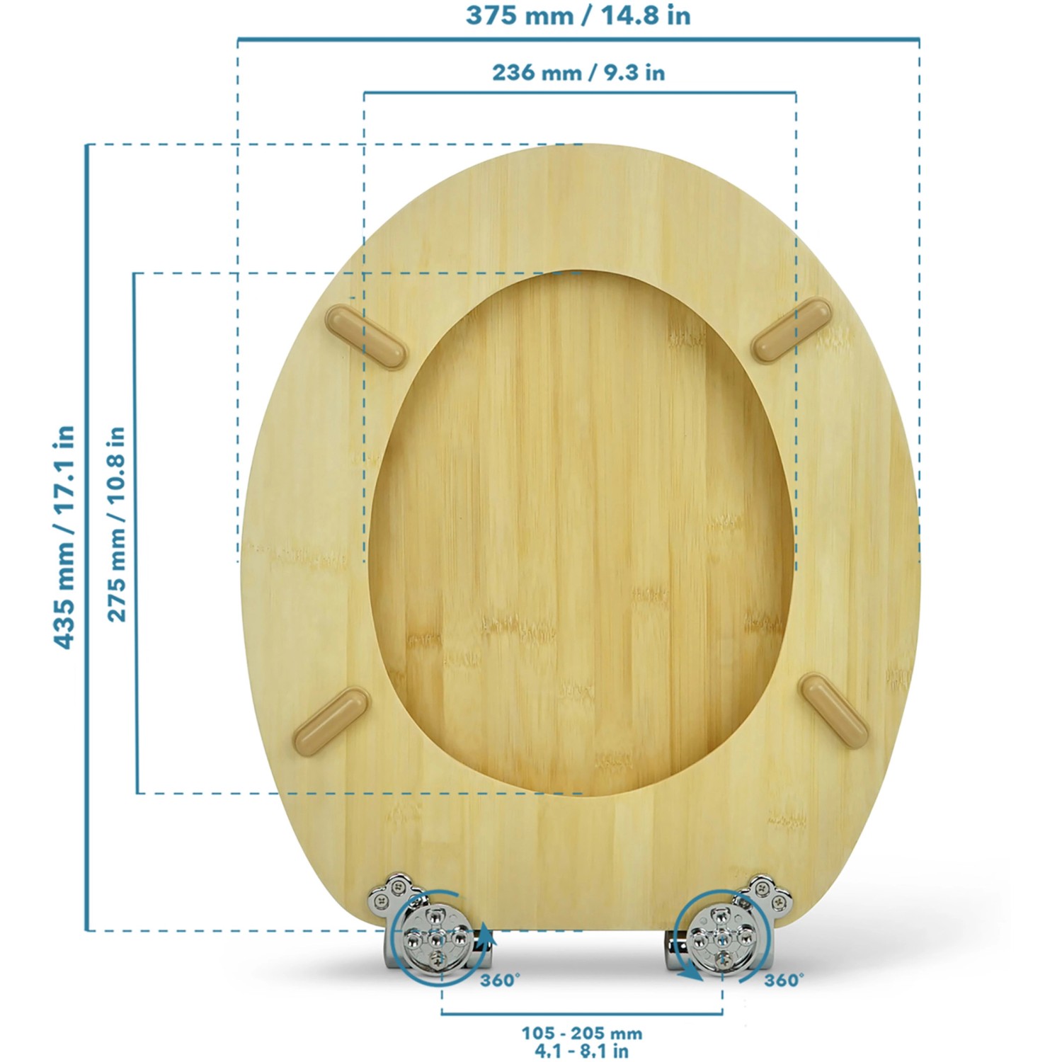 Sanfino Bambus WC Sitz Brown Toilettendeckel mit Absenkautomatik aus
